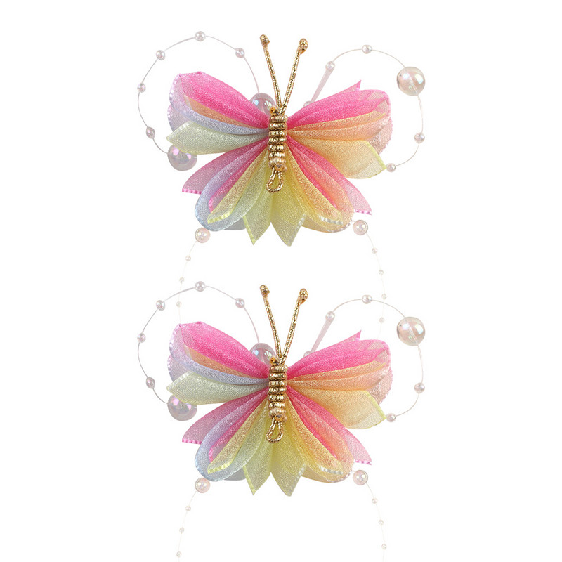 2vnt./rinkinys Spalvingi drugelių plaukų segtukai vaikams Mergaitėms aksominiai plaukų segtukai kūdikiams, mielos plaukų rankenėlės barrettes plaukų aksesuarai