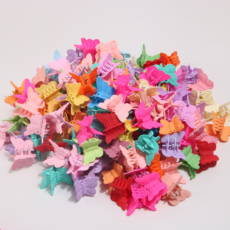 80PCS Veleprodaja Frosted Butterfly Kosa za kosu Djevojke Kandže za kosu Ženske ukosnice sFor Baby Mali šareni set dodataka za kosu