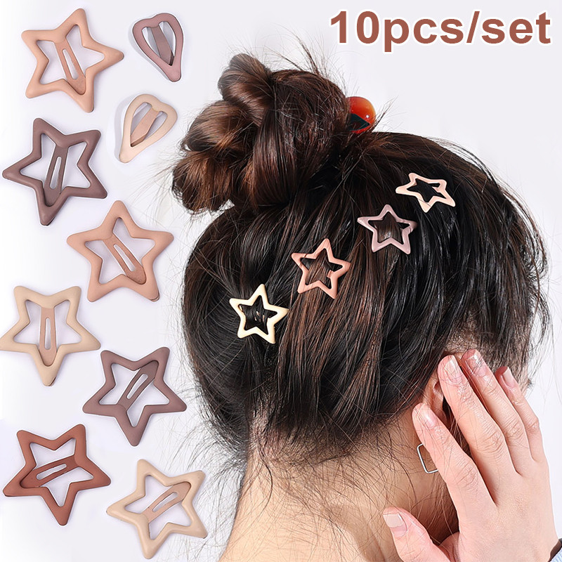 10 bucăți agrafe de păr înghețate pentru fete agrafe de păr în formă de urs, stea simplă, pentru copii, agrafe de păr, agrafe, ac de păr Click Clack