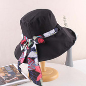 K236 Dámsky látkový klobúk, ochrana pred slnkom, klobúk so slnečnou clonou, obojstranný rybársky klobúk s veľkým okrajom, ležérny, skladací, panamský