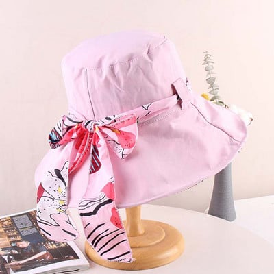 K236 Dámsky látkový klobúk, ochrana pred slnkom, klobúk so slnečnou clonou, obojstranný rybársky klobúk s veľkým okrajom, ležérny, skladací, panamský