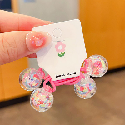 Akrilne šljokice Živi pijesak Okrugle kuglice Perle Elastične trake za kosu za djevojčice Konjski rep Gumene vezice Dječji dodaci za kosu Pokrivala