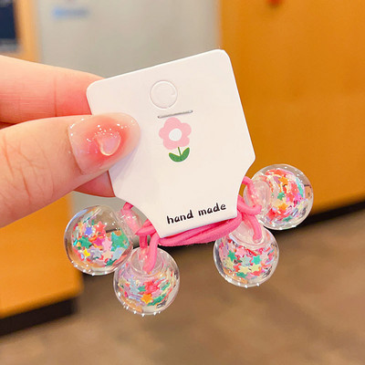 Akrilne šljokice Živi pijesak Okrugle kuglice Perle Elastične trake za kosu za djevojčice Konjski rep Gumene vezice Dječji dodaci za kosu Pokrivala