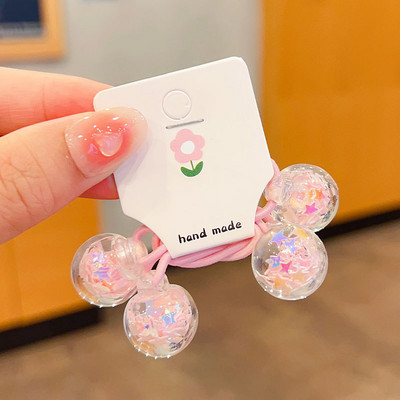 Akrilne šljokice Živi pijesak Okrugle kuglice Perle Elastične trake za kosu za djevojčice Konjski rep Gumene vezice Dječji dodaci za kosu Pokrivala