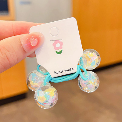 Akrilne šljokice Živi pijesak Okrugle kuglice Perle Elastične trake za kosu za djevojčice Konjski rep Gumene vezice Dječji dodaci za kosu Pokrivala