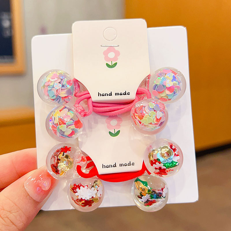 Akrilne šljokice Živi pijesak Okrugle kuglice Perle Elastične trake za kosu za djevojčice Konjski rep Gumene vezice Dječji dodaci za kosu Pokrivala