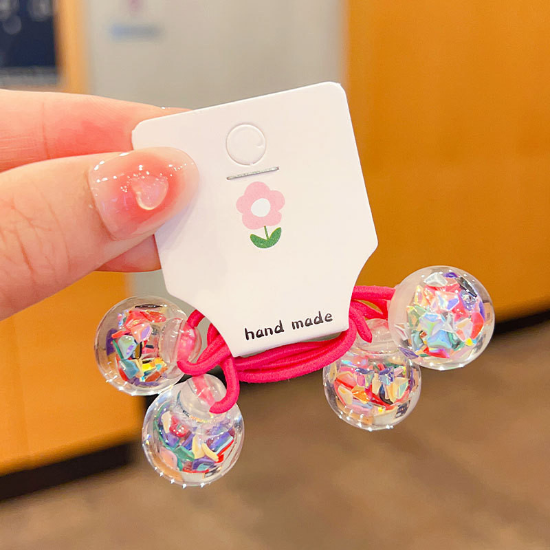 Akrilne šljokice Živi pijesak Okrugle kuglice Perle Elastične trake za kosu za djevojčice Konjski rep Gumene vezice Dječji dodaci za kosu Pokrivala