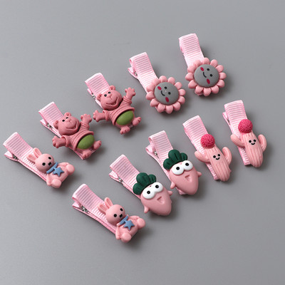 Aranyos Rajzfilmek Hajcsipesz Szett Lány Kiegészítők Lány Hajgumik Csík Gyümölcs Virág Állat Hajtűk Fejfedők Aranyos haj kiegészítők