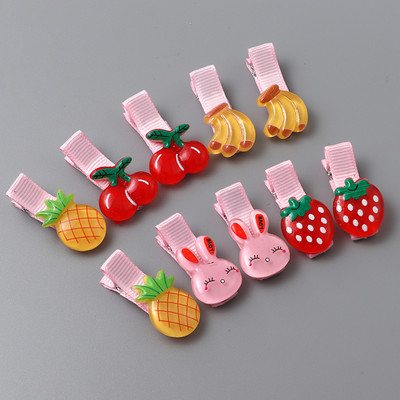 Aranyos Rajzfilmek Hajcsipesz Szett Lány Kiegészítők Lány Hajgumik Csík Gyümölcs Virág Állat Hajtűk Fejfedők Aranyos haj kiegészítők