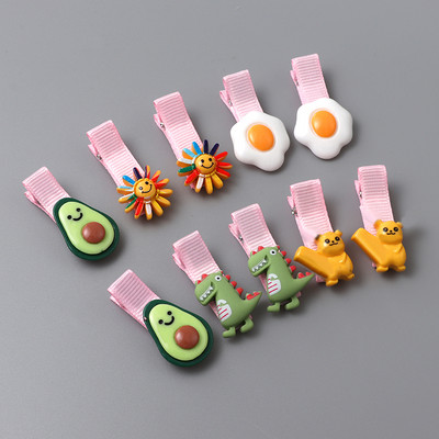 Aranyos Rajzfilmek Hajcsipesz Szett Lány Kiegészítők Lány Hajgumik Csík Gyümölcs Virág Állat Hajtűk Fejfedők Aranyos haj kiegészítők