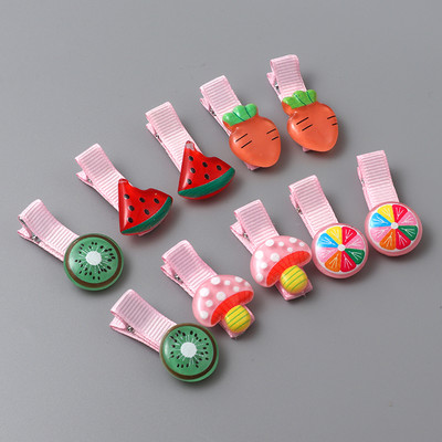 Aranyos Rajzfilmek Hajcsipesz Szett Lány Kiegészítők Lány Hajgumik Csík Gyümölcs Virág Állat Hajtűk Fejfedők Aranyos haj kiegészítők