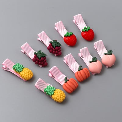 Aranyos Rajzfilmek Hajcsipesz Szett Lány Kiegészítők Lány Hajgumik Csík Gyümölcs Virág Állat Hajtűk Fejfedők Aranyos haj kiegészítők