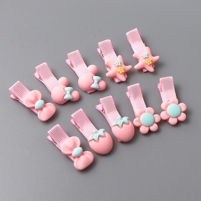 Aranyos Rajzfilmek Hajcsipesz Szett Lány Kiegészítők Lány Hajgumik Csík Gyümölcs Virág Állat Hajtűk Fejfedők Aranyos haj kiegészítők