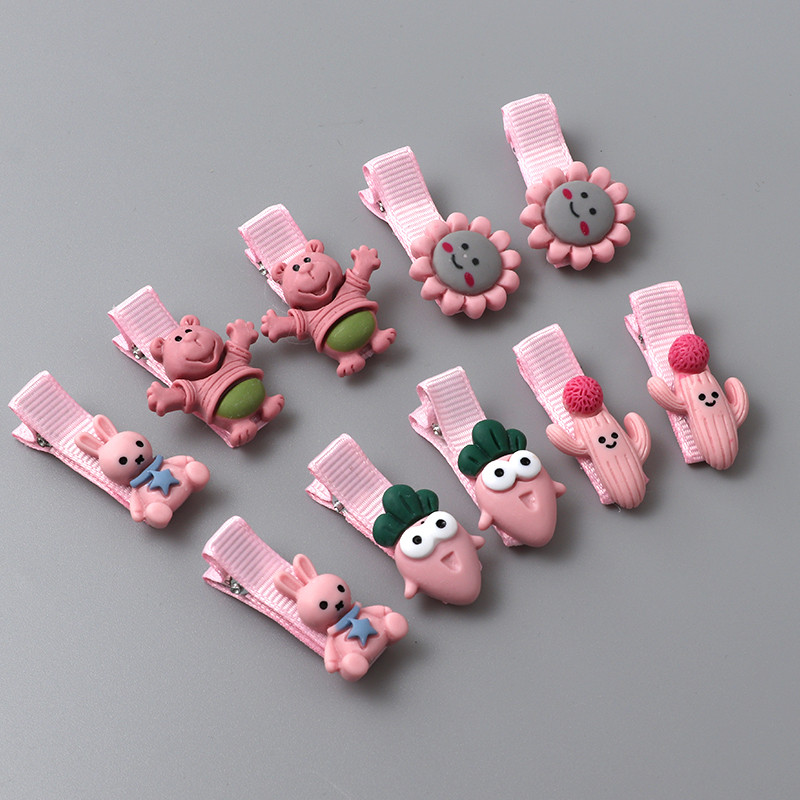 Aranyos Rajzfilmek Hajcsipesz Szett Lány Kiegészítők Lány Hajgumik Csík Gyümölcs Virág Állat Hajtűk Fejfedők Aranyos haj kiegészítők