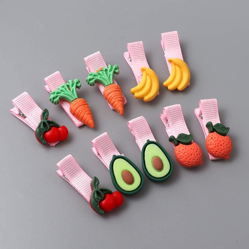 Aranyos Rajzfilmek Hajcsipesz Szett Lány Kiegészítők Lány Hajgumik Csík Gyümölcs Virág Állat Hajtűk Fejfedők Aranyos haj kiegészítők