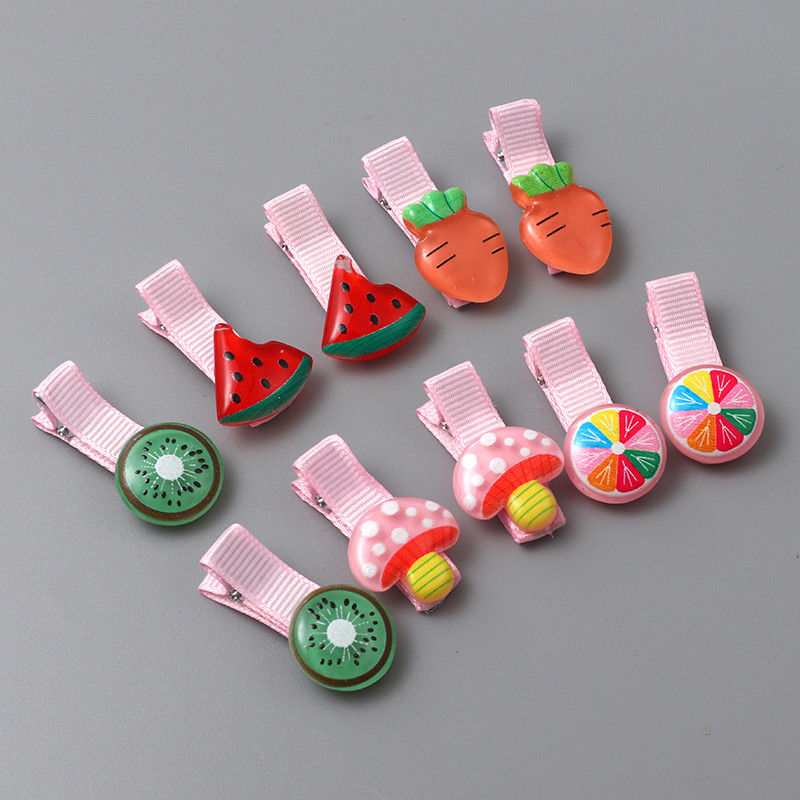 Aranyos Rajzfilmek Hajcsipesz Szett Lány Kiegészítők Lány Hajgumik Csík Gyümölcs Virág Állat Hajtűk Fejfedők Aranyos haj kiegészítők
