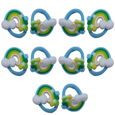 10 DB Rajzfilm nyúl szivárvány hercegnő fejfedő gyerekek nejlon rugalmas hajpántok gyermek nyakkendő lányok kiegészítők baba fejdísz