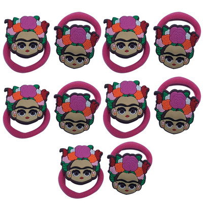 10 DB Rajzfilm nyúl szivárvány hercegnő fejfedő gyerekek nejlon rugalmas hajpántok gyermek nyakkendő lányok kiegészítők baba fejdísz