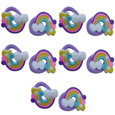 10 DB Rajzfilm nyúl szivárvány hercegnő fejfedő gyerekek nejlon rugalmas hajpántok gyermek nyakkendő lányok kiegészítők baba fejdísz