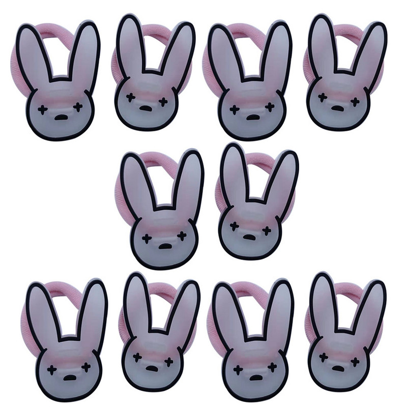 10 DB Rajzfilm nyúl szivárvány hercegnő fejfedő gyerekek nejlon rugalmas hajpántok gyermek nyakkendő lányok kiegészítők baba fejdísz