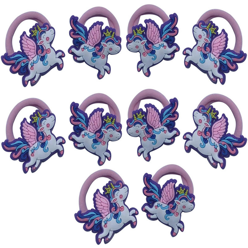 10 DB Rajzfilm nyúl szivárvány hercegnő fejfedő gyerekek nejlon rugalmas hajpántok gyermek nyakkendő lányok kiegészítők baba fejdísz