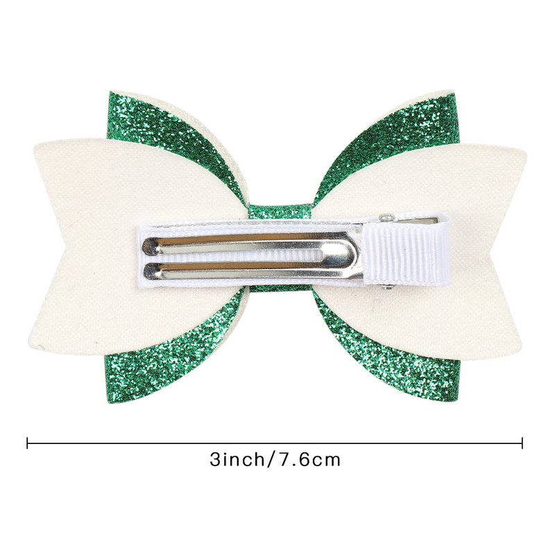 ncmama 3 hüvelykes St. Patrick `s Day Hajmasni Lányoknak Shamrock Nyomtatott Szalag Bowknot Hajfogantyúk Gyerekek Dekorációs Haj kiegészítők