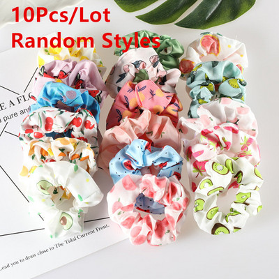 10db/tétel Női hajkiegészítők Nyári Stílus Elasztikus Hajpántok Lovely Gyümölcs Eper Avokádó Görögdinnye kötél Lányos Fejdísz