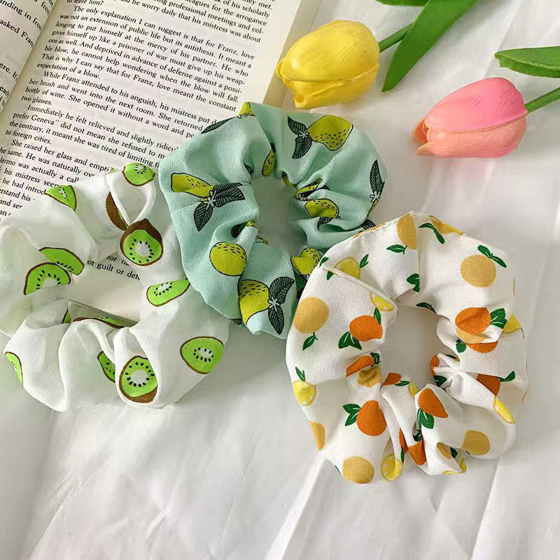 10db/tétel Női hajkiegészítők Nyári Stílus Elasztikus Hajpántok Lovely Gyümölcs Eper Avokádó Görögdinnye kötél Lányos Fejdísz