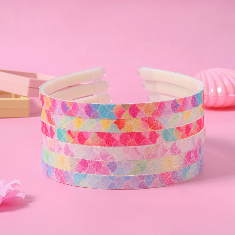 3 buc 1 cm lățime bricolaj bentiță multicoloră curcubeu cu sclipici pentru femei bentiță pentru femei bentiță pentru păr pentru fete accesorii pentru păr din rășină