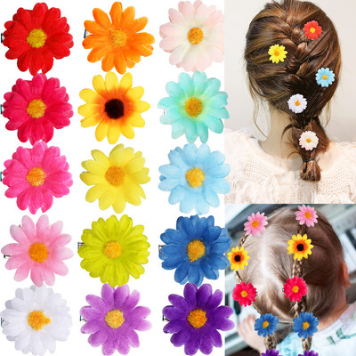 20 DB Női divat Virág Hajcsat Ajándék Homokos Beach Színes, kézzel készített pillangós orchidea hajkiegészítők nyaraláshoz