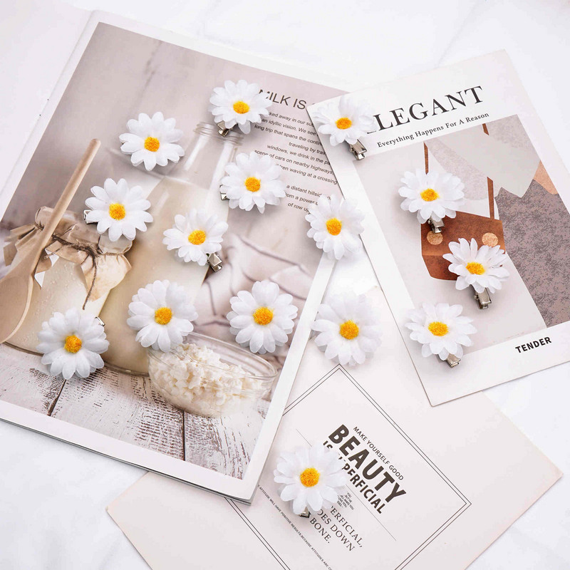 20 DB Női divat Virág Hajcsat Ajándék Homokos Beach Színes, kézzel készített pillangós orchidea hajkiegészítők nyaraláshoz