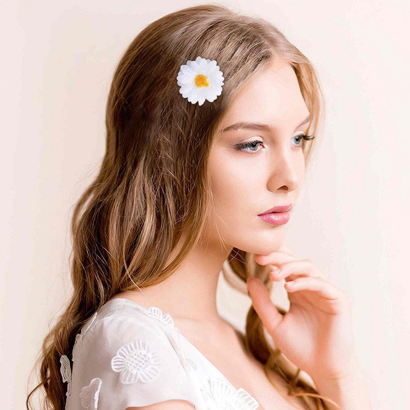 20 DB Női divat Virág Hajcsat Ajándék Homokos Beach Színes, kézzel készített pillangós orchidea hajkiegészítők nyaraláshoz