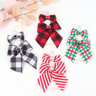 Oaoleer 2 ΤΕΜ/Σετ 4 ιντσών βρεφικά κλιπ για τα μαλλιά καρό δέσιμο κεφαλής Princess Baby Kids Κορέα Μόδα αξεσουάρ για τα μαλλιά Γκριπς μαλλιών