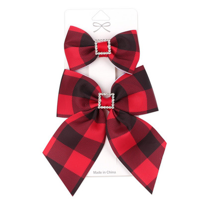 Oaoleer 2PCS/Set 4 inčne kopče za kosu za bebe Karirane gumice za kosu Pokrivala za glavu Princess Baby Kids Koreja Modni dodaci za kosu Drške za kosu