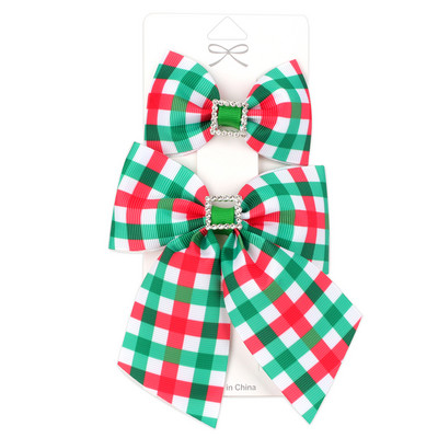 Oaoleer 2PCS/Set 4 inčne kopče za kosu za bebe Karirane gumice za kosu Pokrivala za glavu Princess Baby Kids Koreja Modni dodaci za kosu Drške za kosu