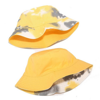 Μόδα Καπέλο κουβά διπλής όψης Tie-dye Fisherman Caps Καπέλα ηλίου εξωτερικού χώρου Casual καπέλο το καλοκαίρι