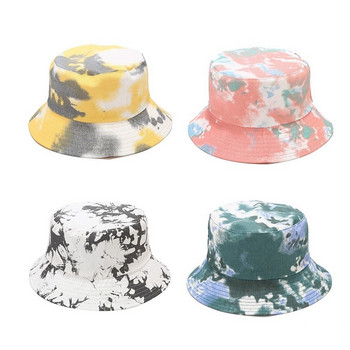 Μόδα Καπέλο κουβά διπλής όψης Tie-dye Fisherman Caps Καπέλα ηλίου εξωτερικού χώρου Casual καπέλο το καλοκαίρι