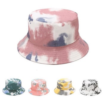 Μόδα Καπέλο κουβά διπλής όψης Tie-dye Fisherman Caps Καπέλα ηλίου εξωτερικού χώρου Casual καπέλο το καλοκαίρι