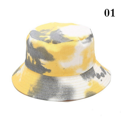 Divatos kétoldalas vödörsapka Nyakkendős, festett halászsapkák napozósapkák szabadtéri alkalmi napkalap nyáron
