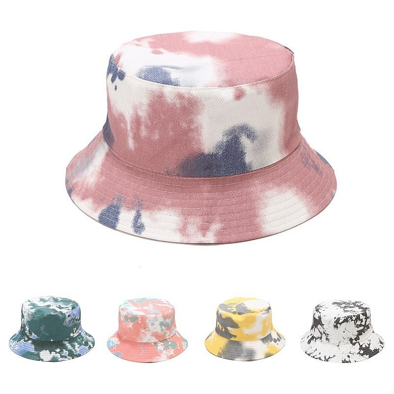 Divatos kétoldalas vödörsapka Nyakkendős, festett halászsapkák napozósapkák szabadtéri alkalmi napkalap nyáron