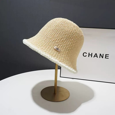 Prozračna šuplja pletena kapa Ženska modna kapa za umivaonik Tanka proljetna i ljetna ribarska kapa sa šiltom za sunce