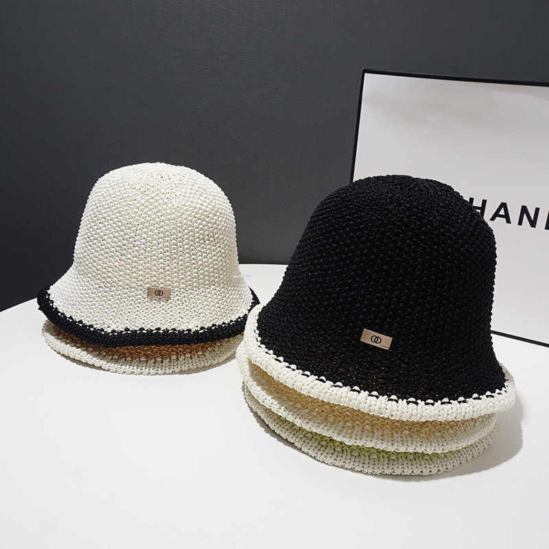 Prozračna šuplja pletena kapa Ženska modna kapa za umivaonik Tanka proljetna i ljetna ribarska kapa sa šiltom za sunce