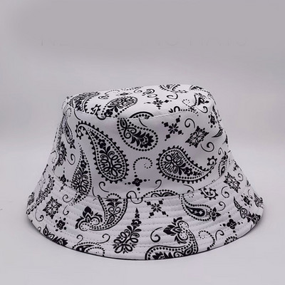 Unisex Fashion Casual Plant Caju Print Umbrelă de soare Pălărie de găleată Obțineți pălării de pescar pentru bărbați