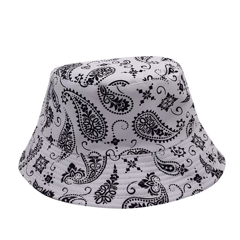 Unisex Fashion Casual Plant Caju Print Umbrelă de soare Pălărie de găleată Obțineți pălării de pescar pentru bărbați