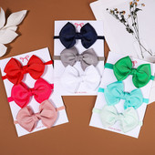 3db/szett Candy Color masni baba fejpánt gyerekeknek lányok újszülött masnis rugalmas hajpántok csecsemő turbán fejfedők hajkiegészítők