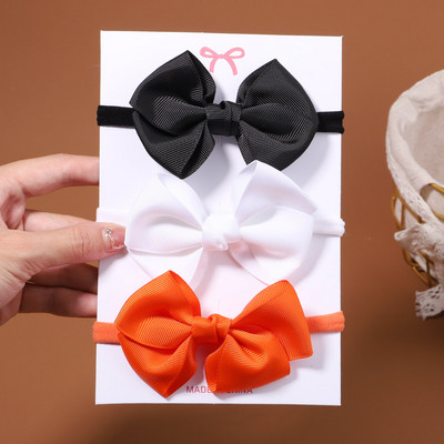 3db/szett Candy Color masni baba fejpánt gyerekeknek lányok újszülött masnis rugalmas hajpántok csecsemő turbán fejfedők hajkiegészítők