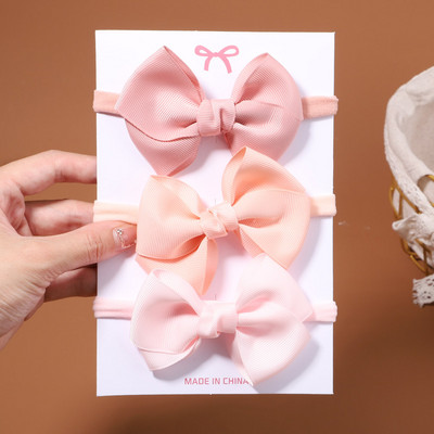 3db/szett Candy Color masni baba fejpánt gyerekeknek lányok újszülött masnis rugalmas hajpántok csecsemő turbán fejfedők hajkiegészítők