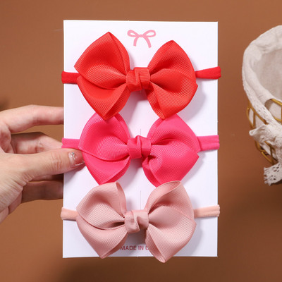 3db/szett Candy Color masni baba fejpánt gyerekeknek lányok újszülött masnis rugalmas hajpántok csecsemő turbán fejfedők hajkiegészítők