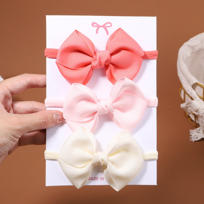 3db/szett Candy Color masni baba fejpánt gyerekeknek lányok újszülött masnis rugalmas hajpántok csecsemő turbán fejfedők hajkiegészítők