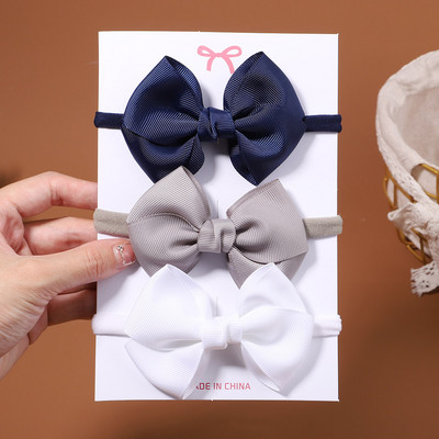 3db/szett Candy Color masni baba fejpánt gyerekeknek lányok újszülött masnis rugalmas hajpántok csecsemő turbán fejfedők hajkiegészítők